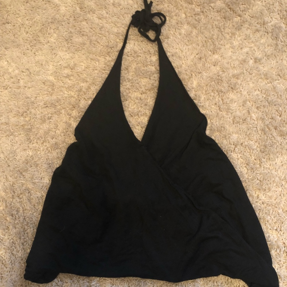 black halter tank top